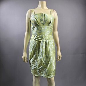 Chetta B Green Floral Mini Dress R7